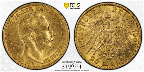 1907 german states gold 20 - 1907,