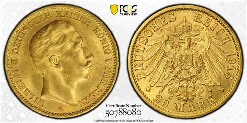 1913 german states gold - gold, 20