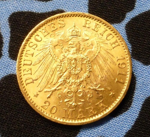 1911 german gold 20 mark - a, 20-mark