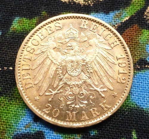1912 german gold 20 mark - a, 20-mark