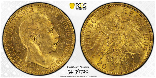 1904 german states gold - german, 20