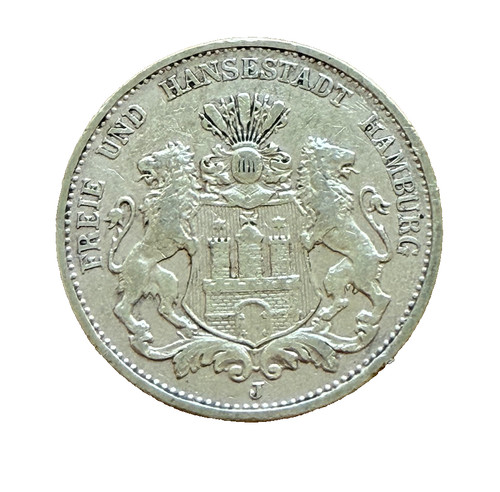 Germany hamburg 1887 gold - germany, 20